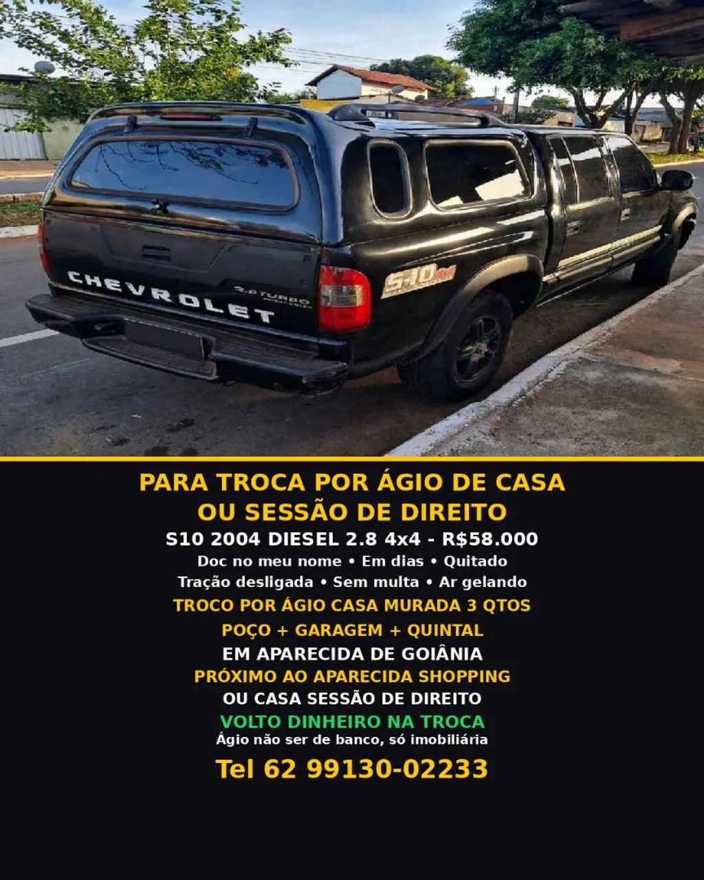 Chevrolet S10 Pick-up Exec. 2.8 4X4 CD TB Int.dies 2004