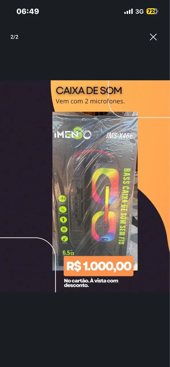 Caixa de som da marca IMENSO - Foto 2