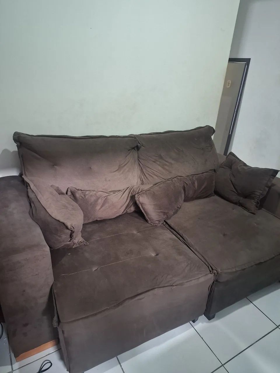 Sofa  retrátil reclinavel  molas espuma d28(usado) - Foto 2