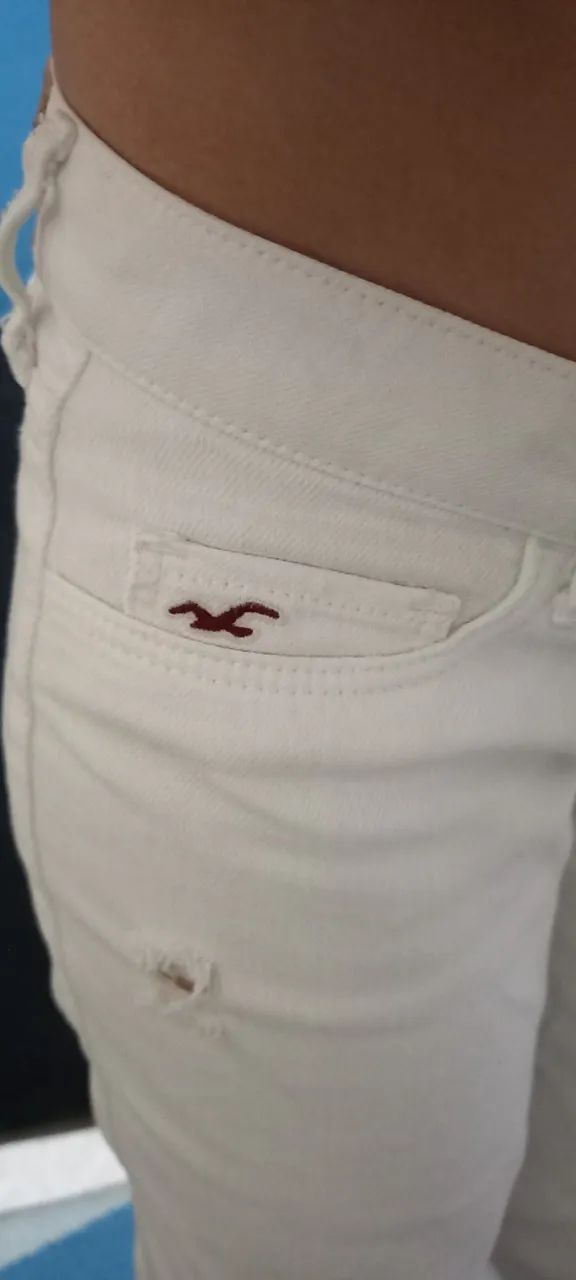Calça Branca jeans Hollister