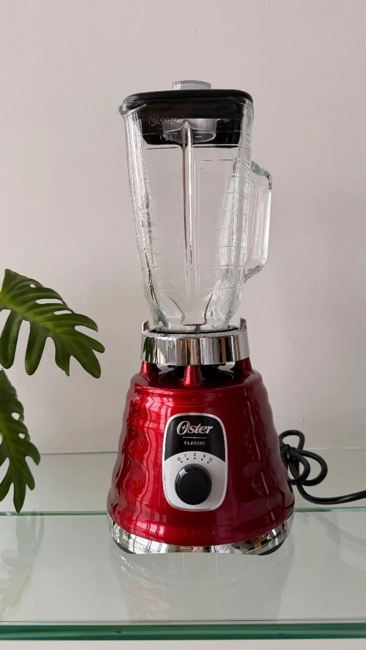 Liquidificador Oster Vermelho de Vidro - Ótimo Estado