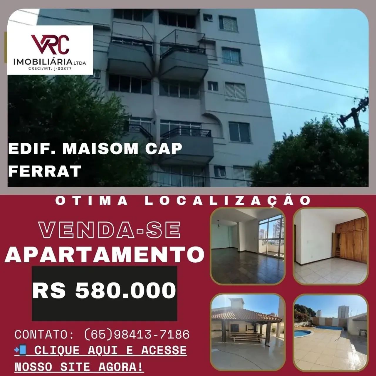 VENDE-SE APTO ED. MAISON CAP FERRAT NA REGIÃO CENTRAL DE CUIABÁ