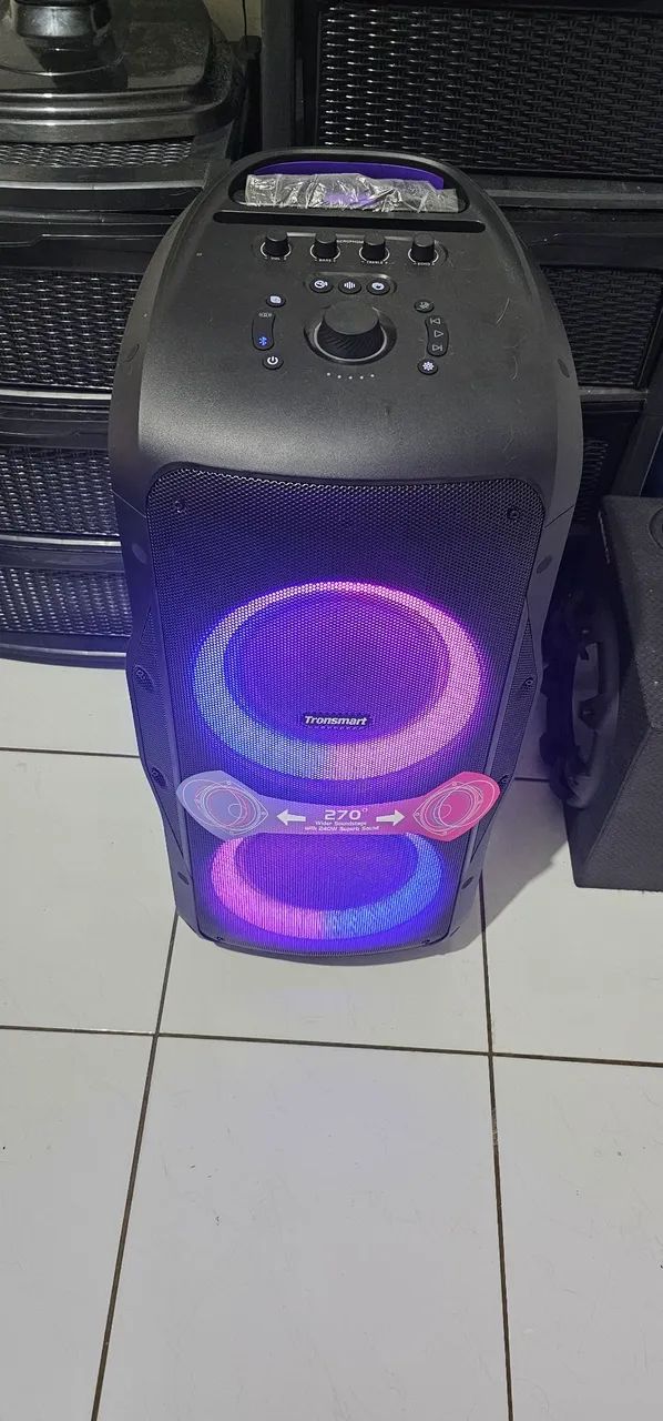 Caixa de som Tronsmart Halo 300. 240W RMS. 20H de bateria. Aberta so para fotos e teste. - Foto 3