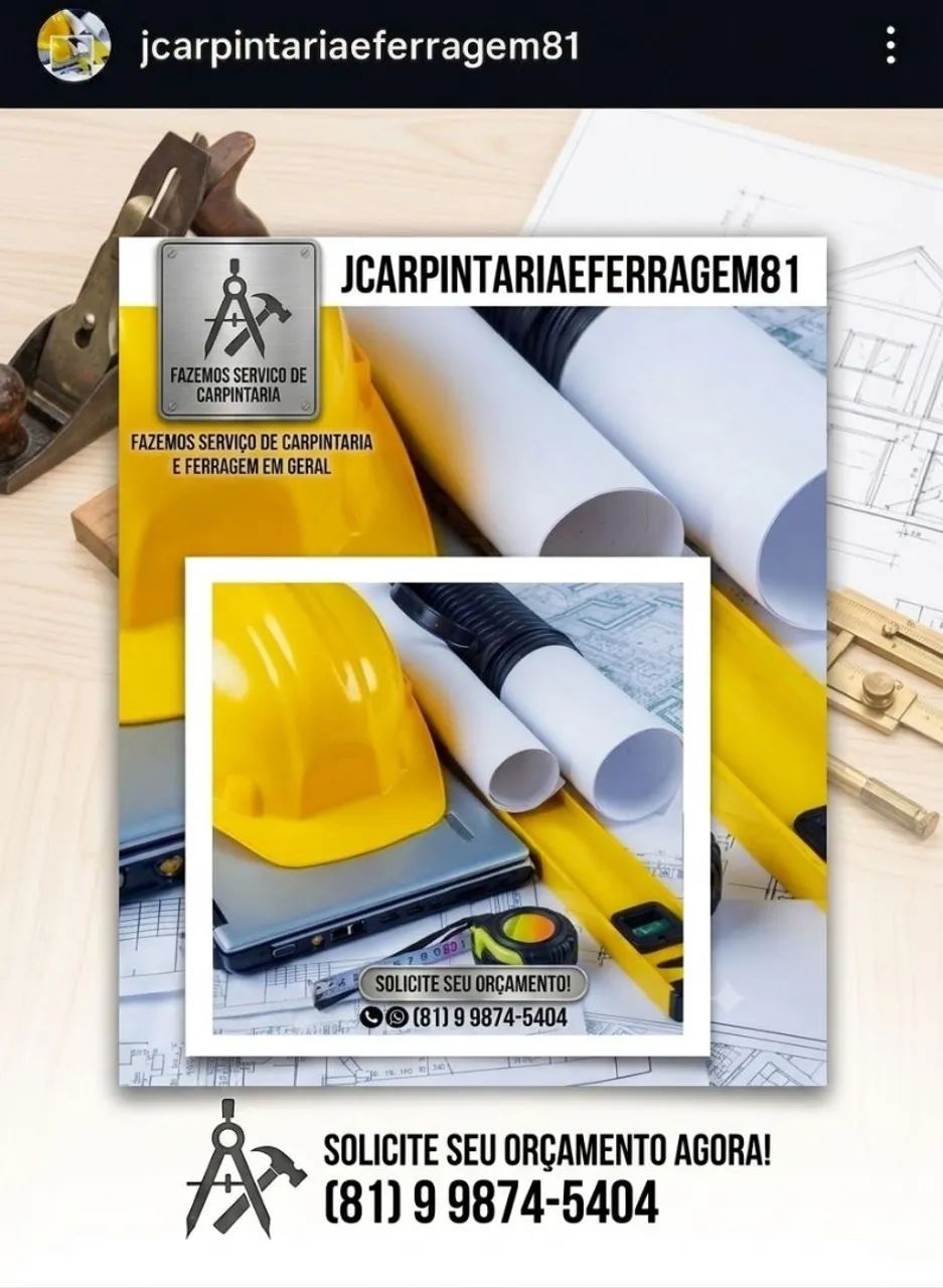 Carpintaria e ferragens em geral (obras)
