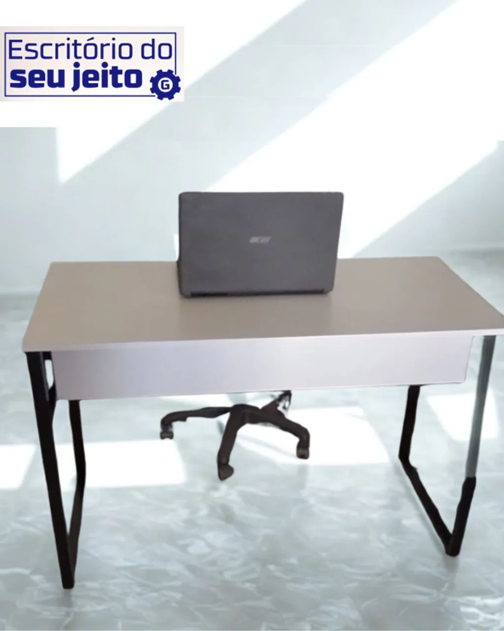 Escrivaninha Industrial NOVA 1,1m REFORÇADA Mesa Multiuso Computador Notebook Escritório - Foto 3