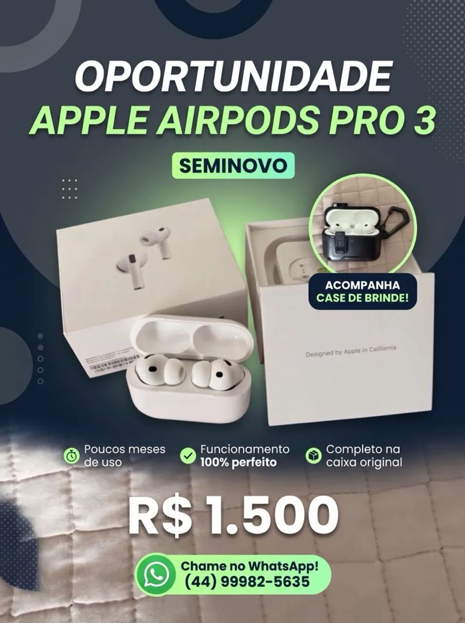 Apple AirPods Pro 3 - Fones de Ouvido - Zona 01, Maringá