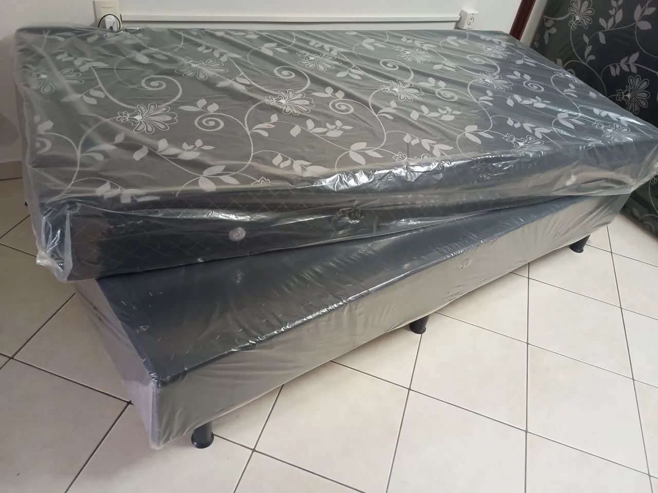 conjunto box solteiro colchão espuma 599 - Foto 4