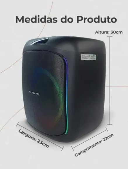 Caixa De Som Tomate Mts-1003 c/ microfone Bluetooth 80w 127/220v (Novo) - Foto 4