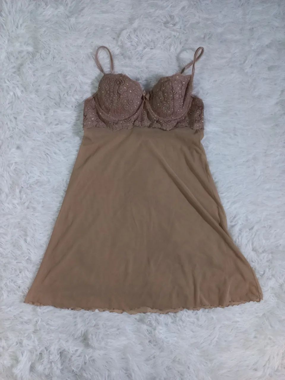 Camisola Feminina Bege Com Bojo