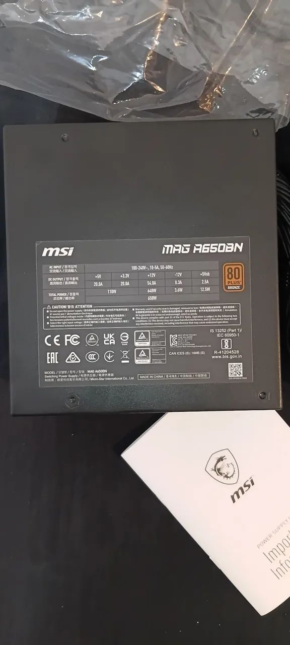 Fonte 650w MSI 80Plus Bronze  - Foto 2
