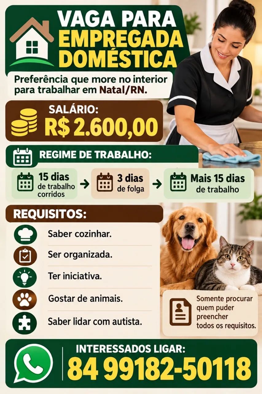 VAGA PARA DOMÉSTICA 