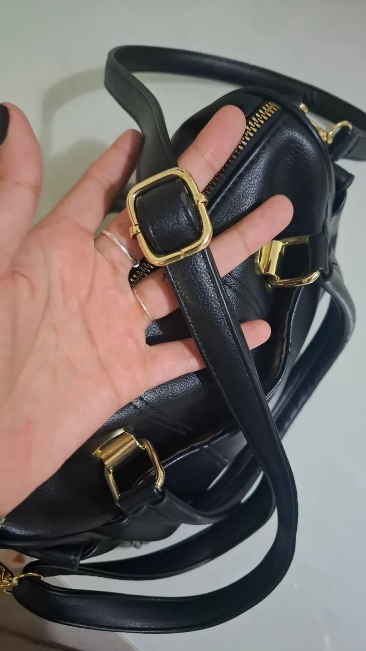 BOLSA PRETA TIRACOLO COM ALÇA LATERAL  - Foto 5