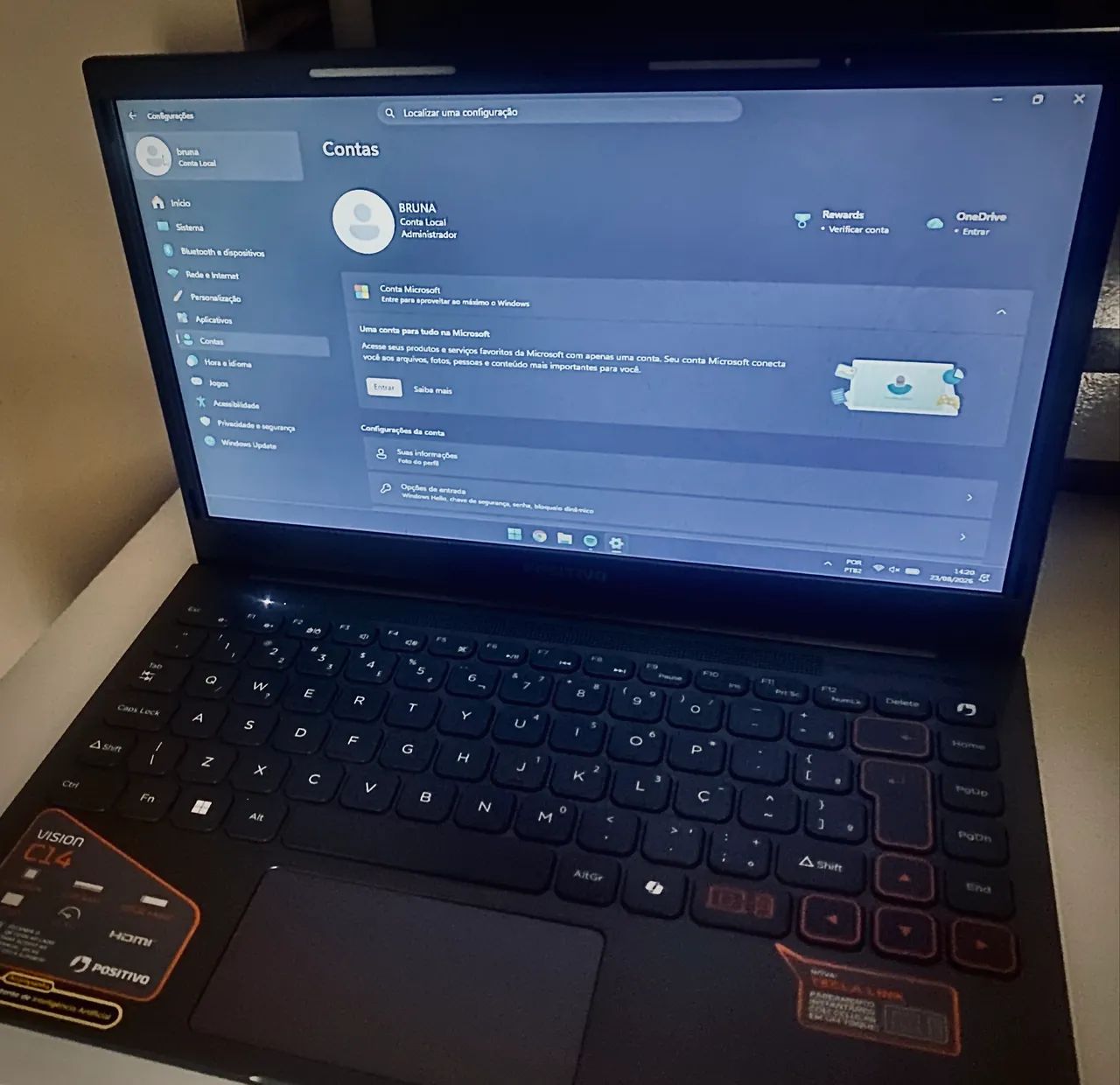 Notebook c14 vision, ideal para trabalhos e estudos, com led de 3 ajustes  - Foto 4