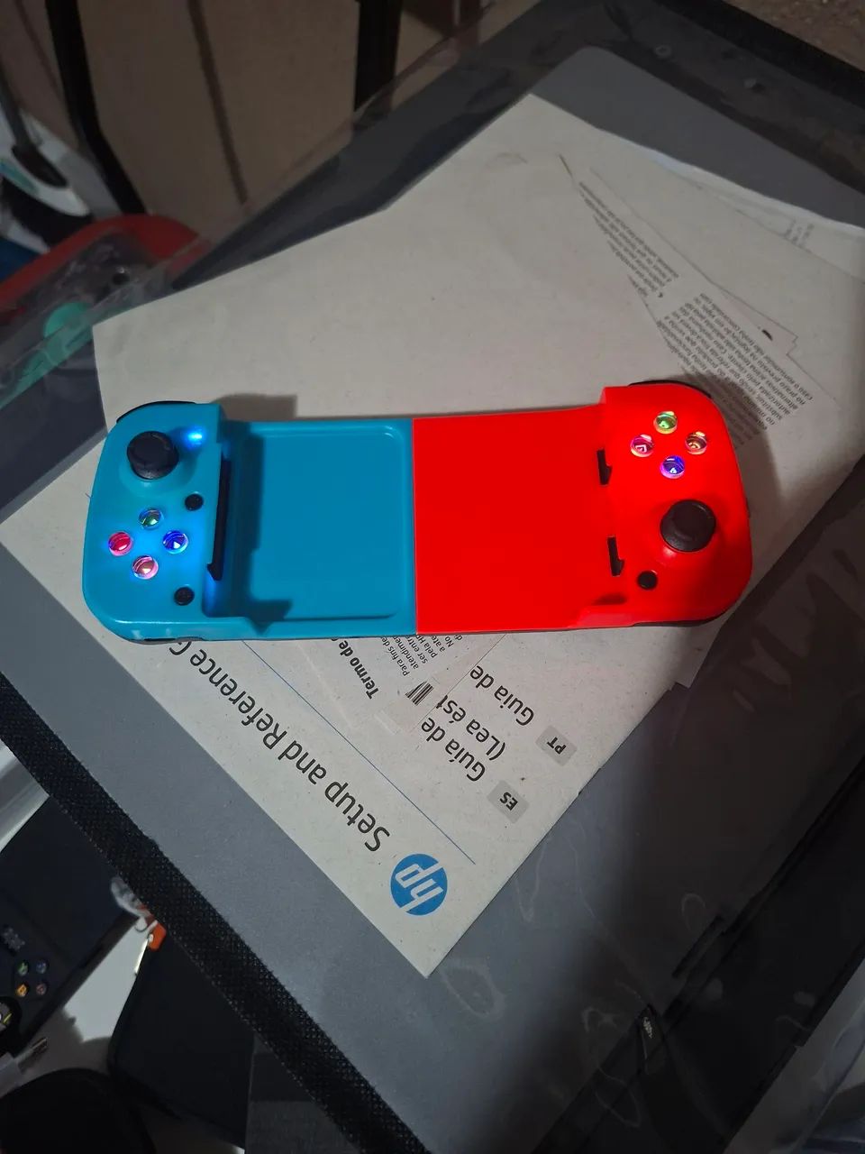 Controle Gamepad Bluetooth 5.0 Celular Android Ios D3 Cor Azul - Foto 2