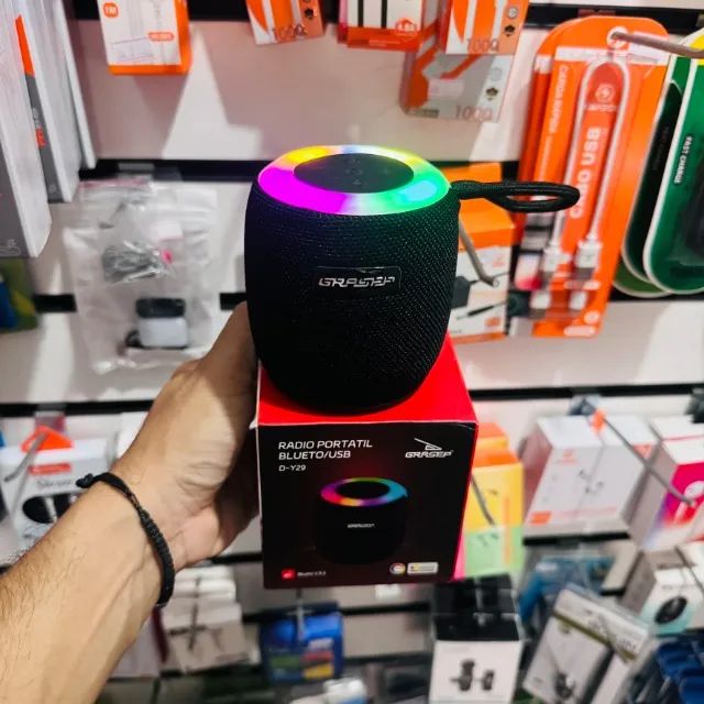 Caixa de som Bluetooth - Grasep D-Y29 com luzes LED - Foto 2