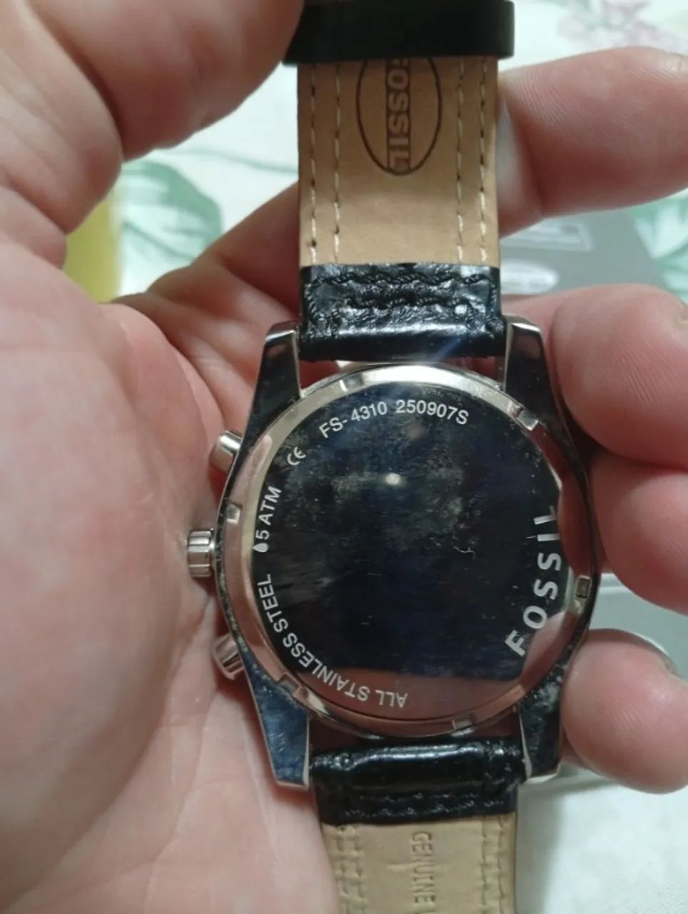 Relógio Fossil Cronógrafo Original - Couro - Completo com Caixa - Foto 3