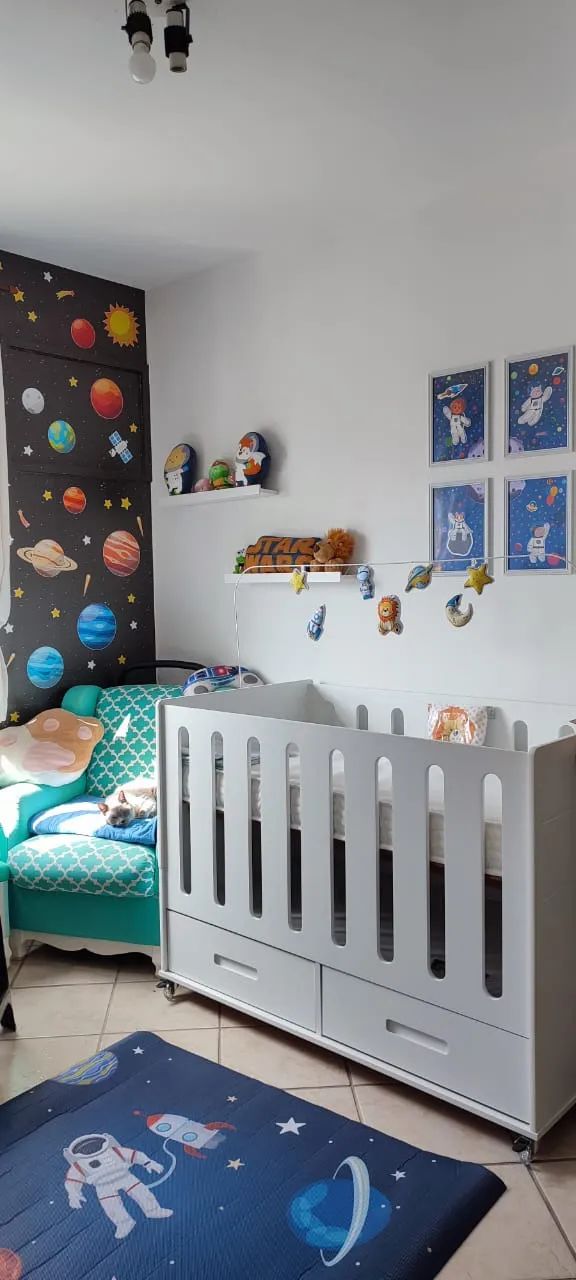 Berço Cama Branco com gavetas