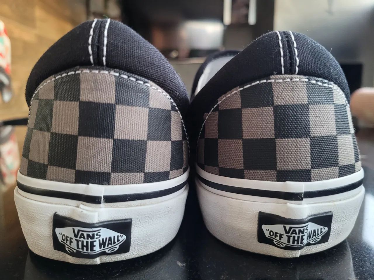 Vans slip-on checkerboard black grey