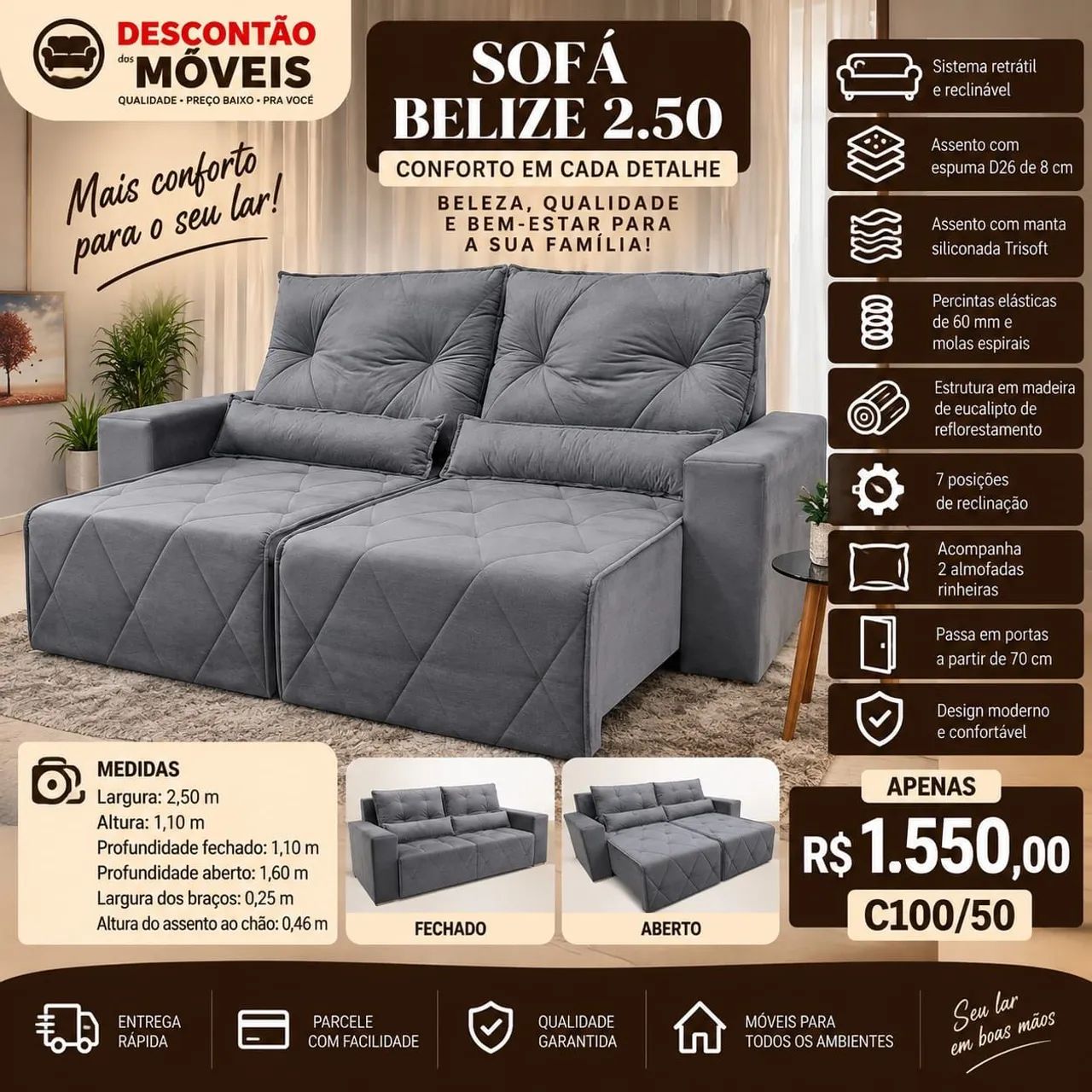 Sofa retrátil 