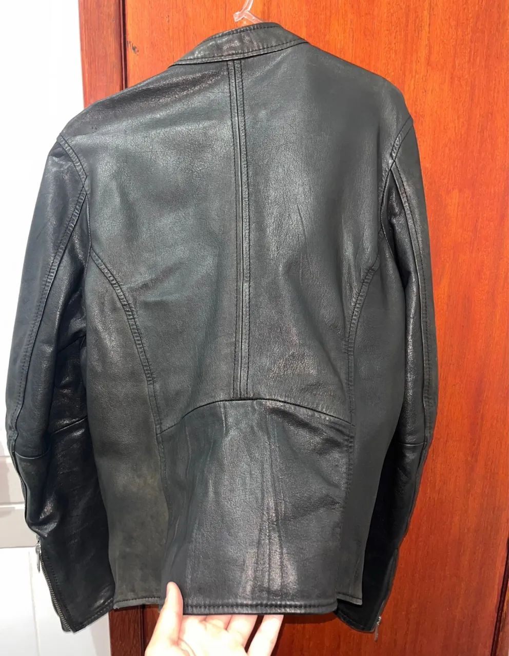 Jaqueta de couro Diesel preta  - Foto 2