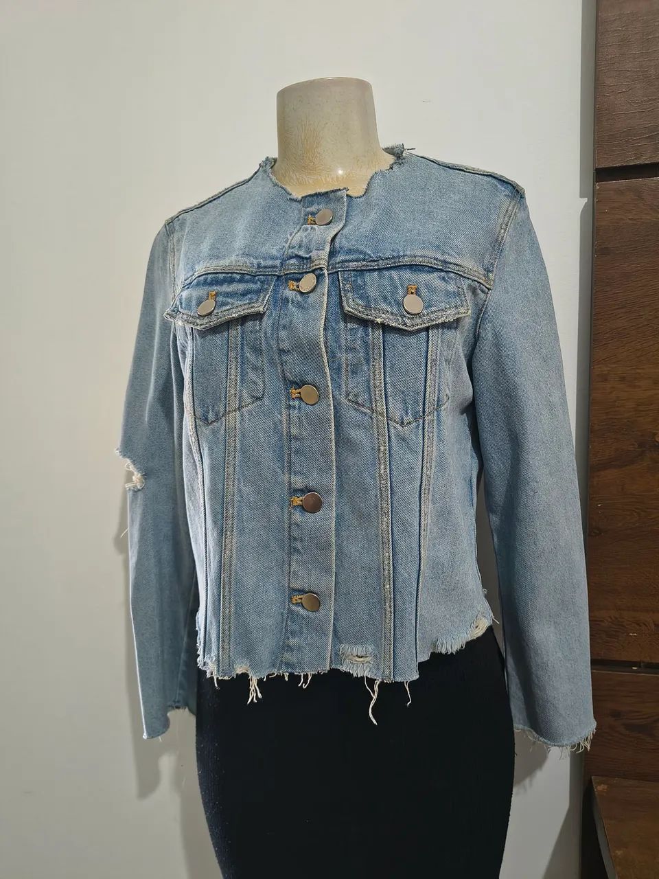 Jaqueta feminina jeans customizada