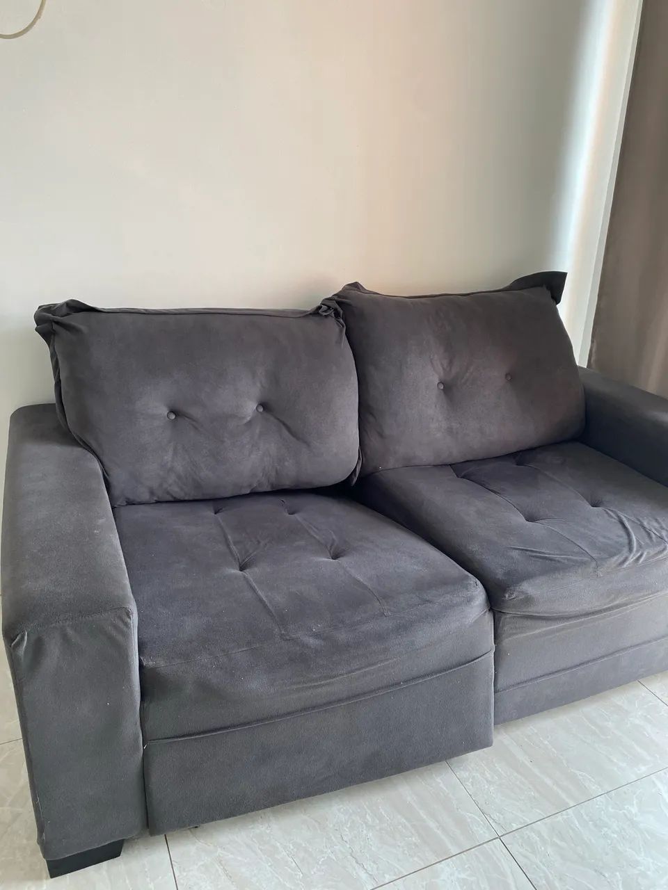 Sofá Retrátil e Reclinável Cinza Grafite 