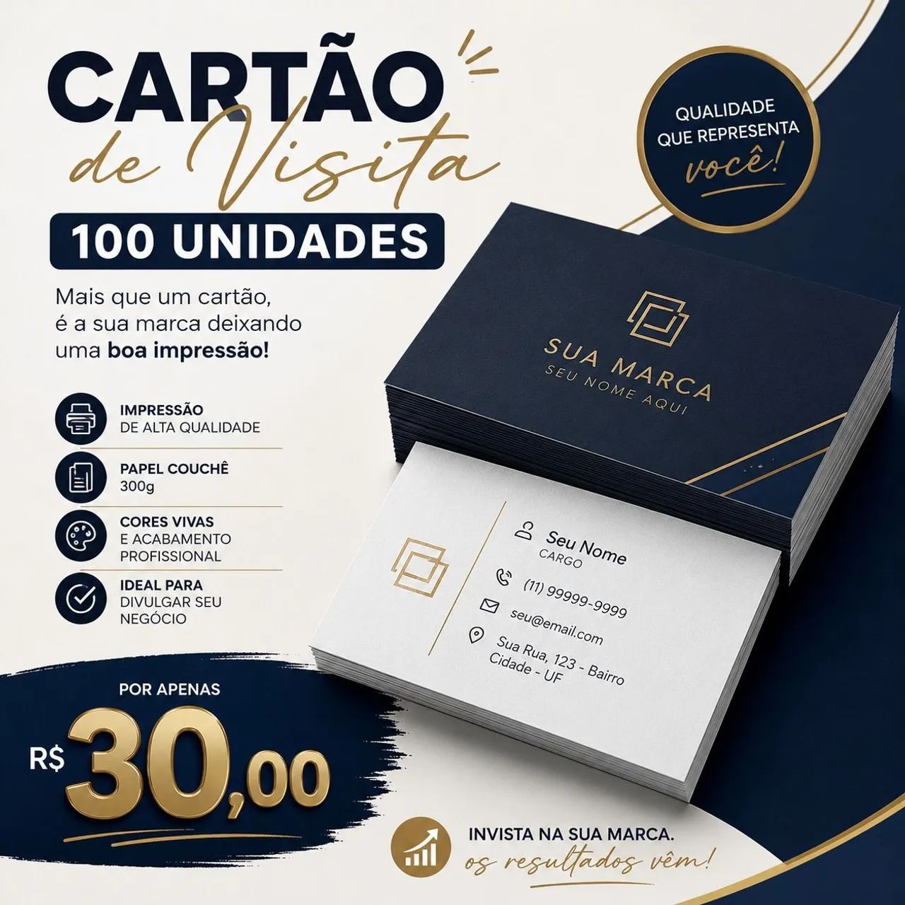 Cartão de visita 100 unidades 