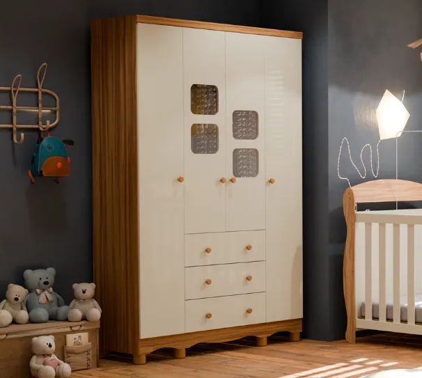 Guarda-Roupa MDF Lumi 4 Portas, Com Corrediças Telescopicas (Novo) - Foto 4