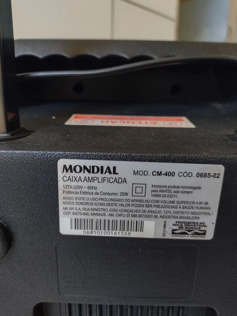 Caixa de som Mondial amplificada e com bluetooth sem bateria - Foto 5