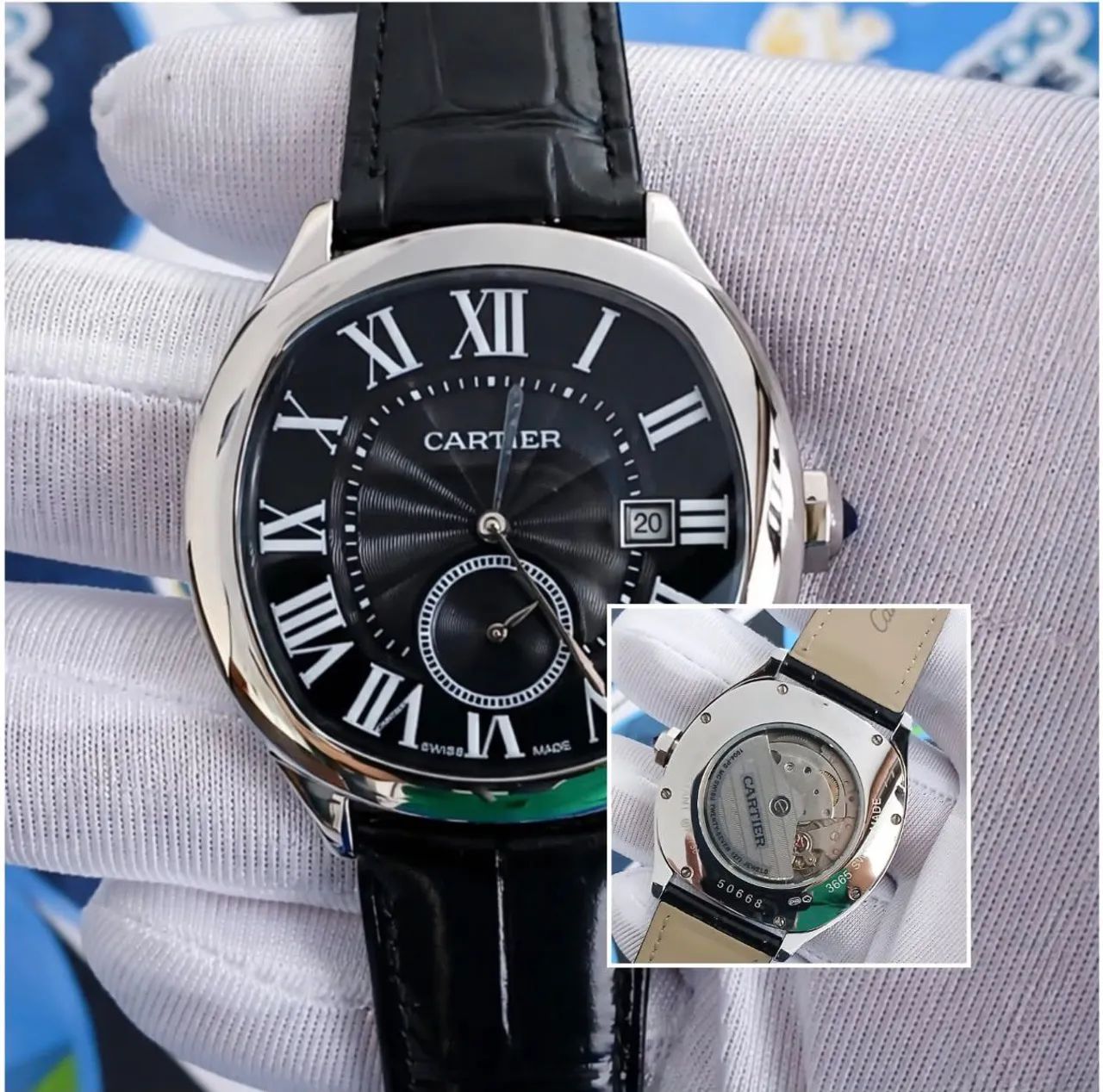 RELOGIO CARTIER DRIVE AUTOMATICO PRETO