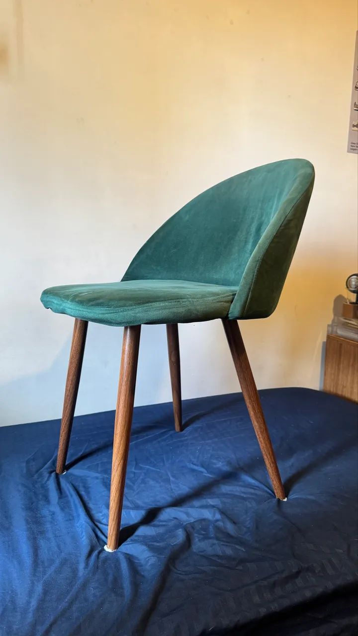 Cadeira Verde - tecido suede 
