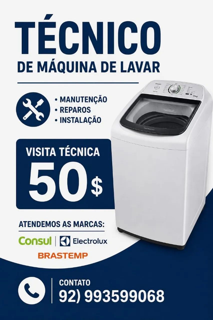 Conserto de máquina de lavar roupa com defeito 