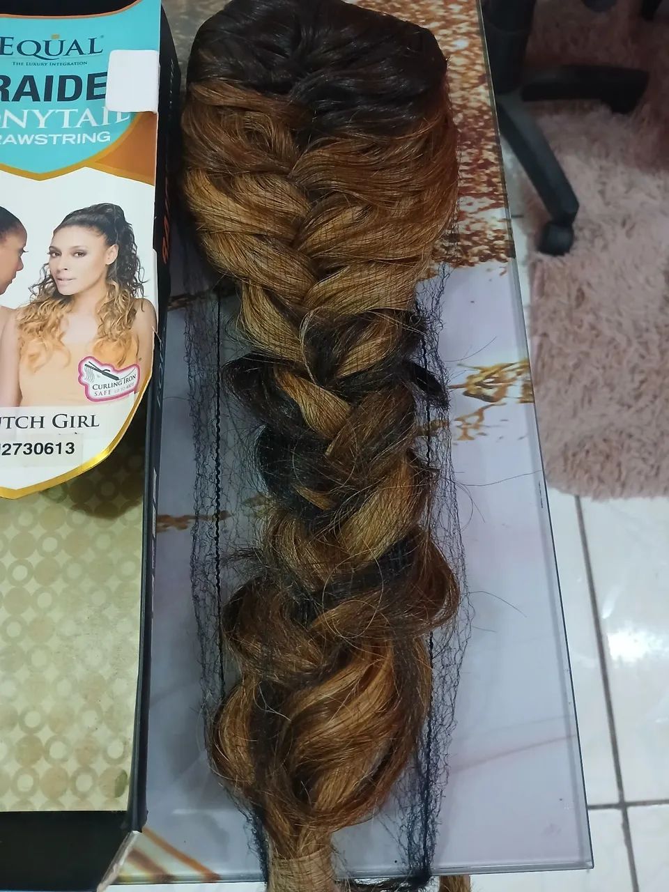 Trança de cabelo semi natural de presilha
