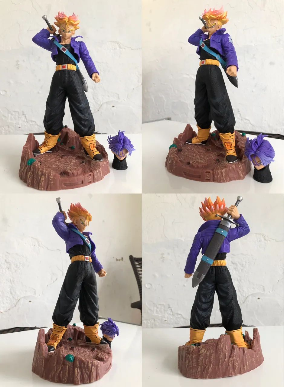 ACTION FIGURE-DRAGON-BALL TRUNKS SUPER SAIYAJIN. APROXIMADAMENTE 23CM