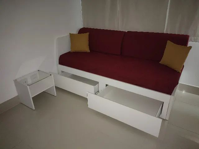 Sofá Cama de Casal IKEA mod Flekke con 2 Colchões Malfors 80x200 - Foto 3