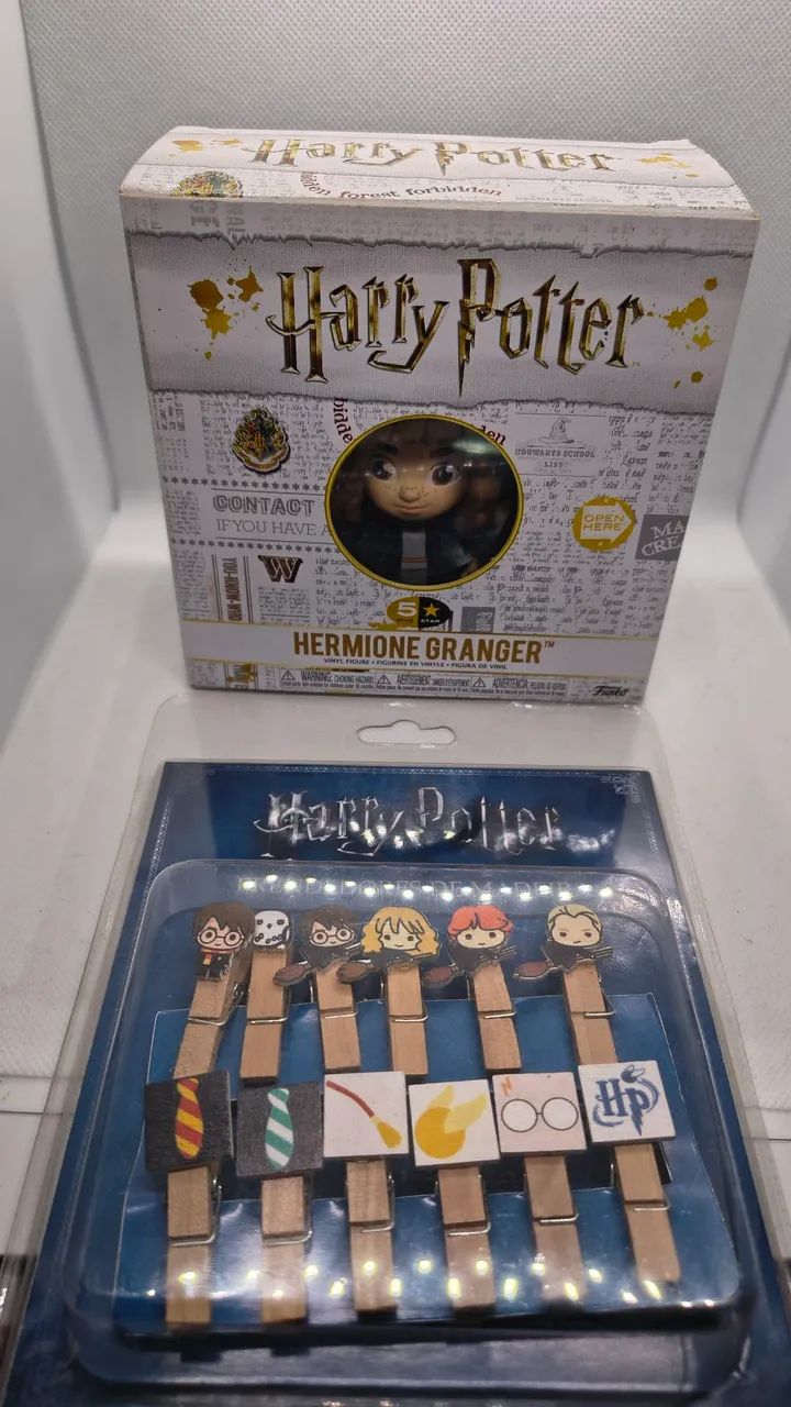 Conjunto Harry Potter: colecionável e prendedores 