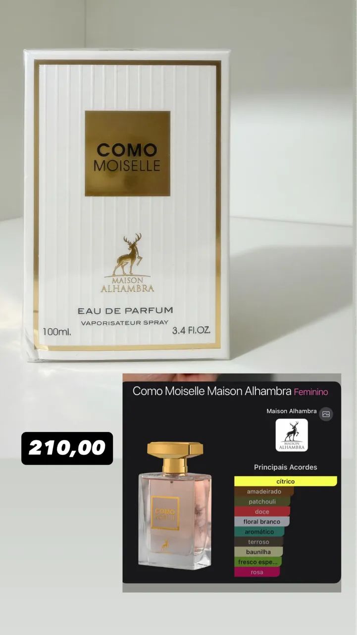 Perfume Como moiselle 100ml original 