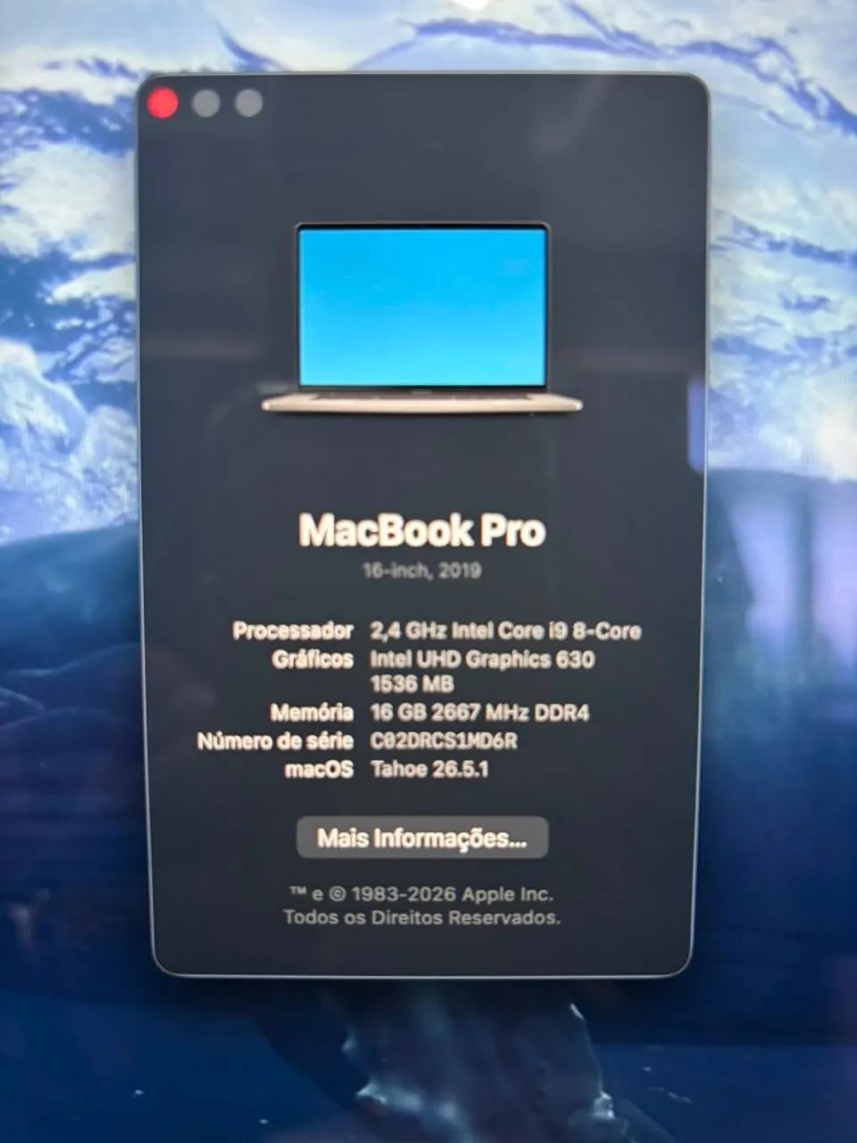 MacBook Pro 2019, Core I9, 16GB Ram, 512 Ssd, 16 polegadas, Touch Bar, Touch ID. - Foto 3
