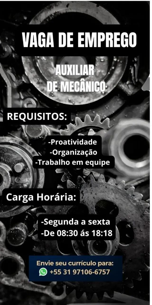 Vaga auxiliar de mecânico 