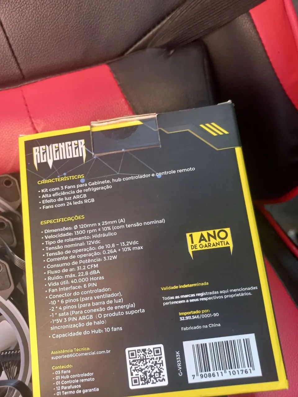 kit 3 fans ARGB com controladora REVENGER  - Foto 2