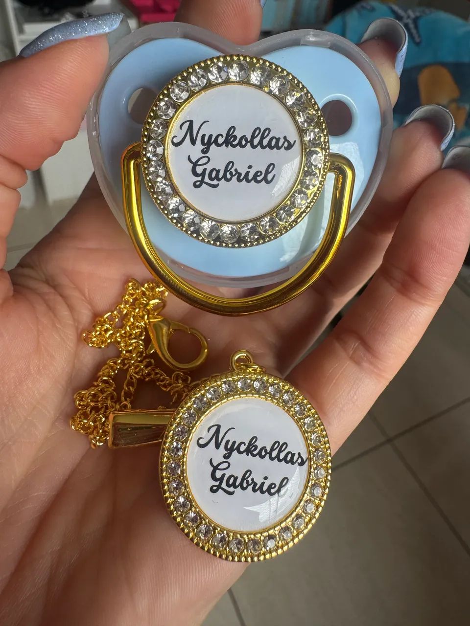 Kit chupeta e prendedor com nome - Foto 5