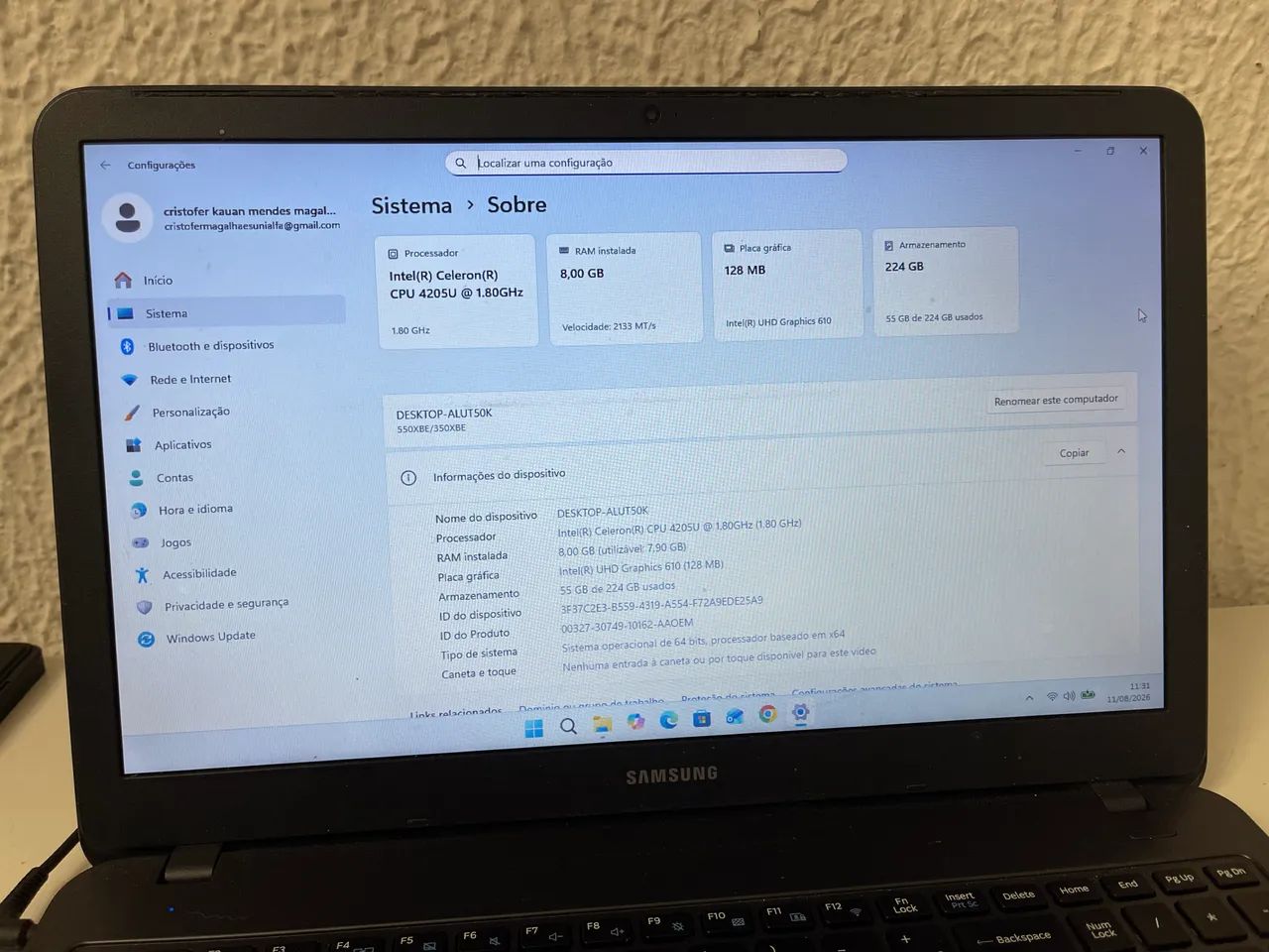 Notebook Samsung  essentials 