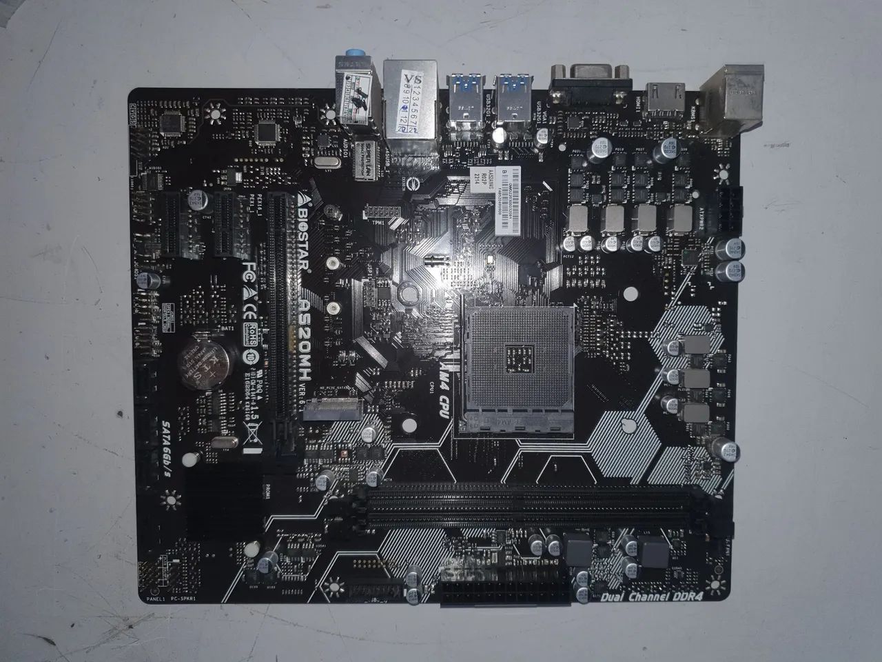 Placa mãe de Computador Semi Nova. Biostar A520Mh Ver: 6.1 Com Espelho. - Foto 2