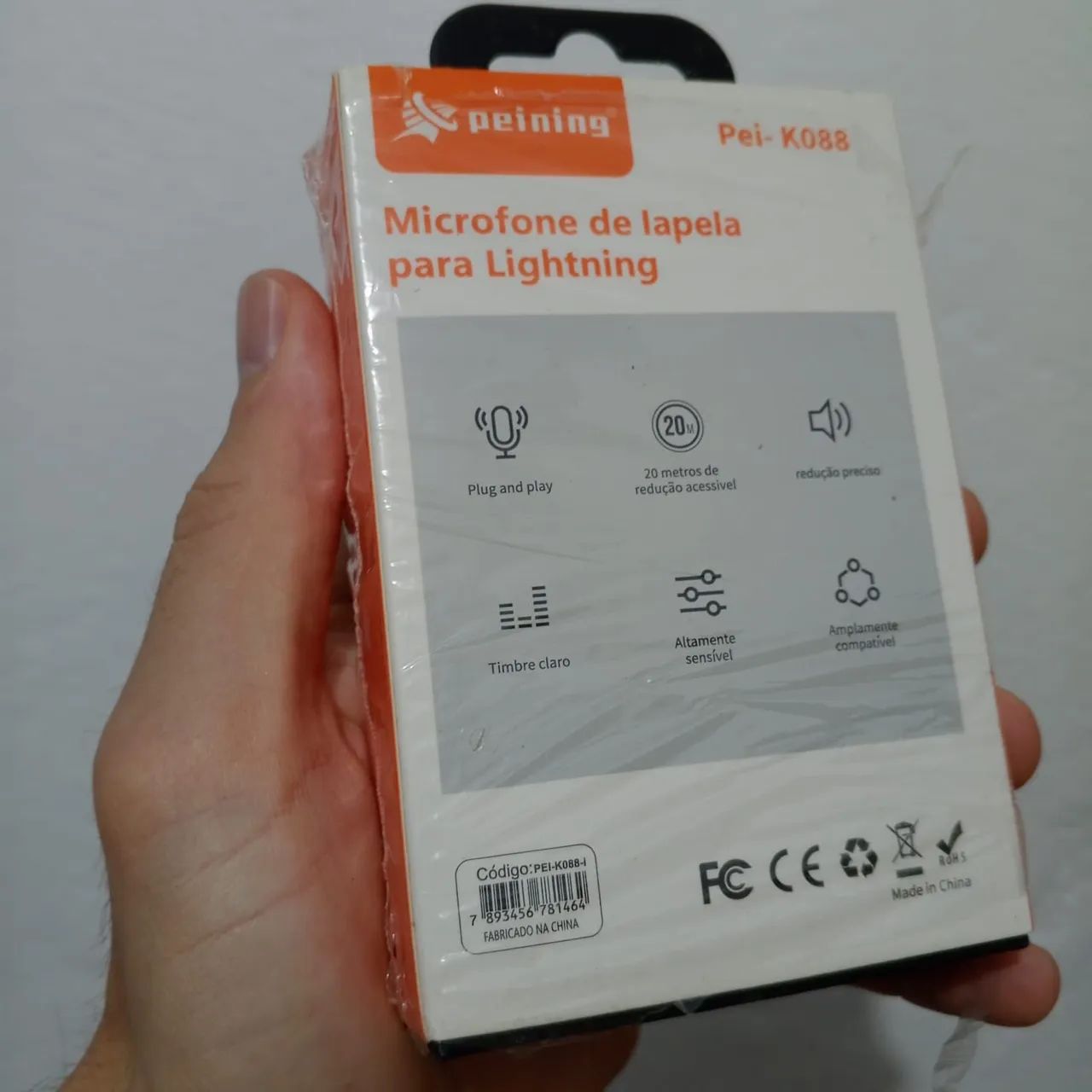 Microfone lapela para celular Android ou IOS iPhone microfone profissional gravar vídeos - Foto 3