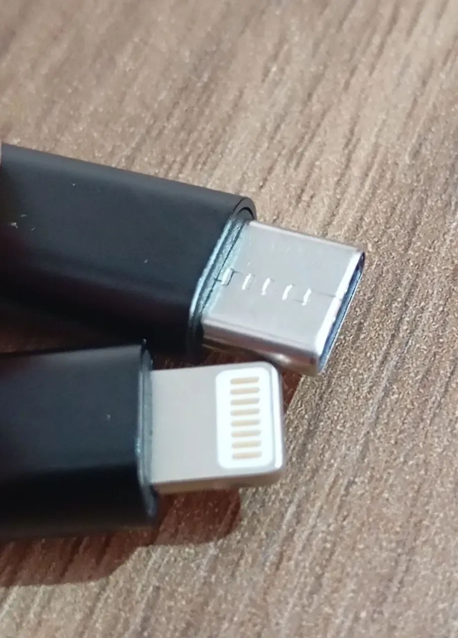 Mini Cabo aspiral com conectores lightning e USB - C. - Foto 2