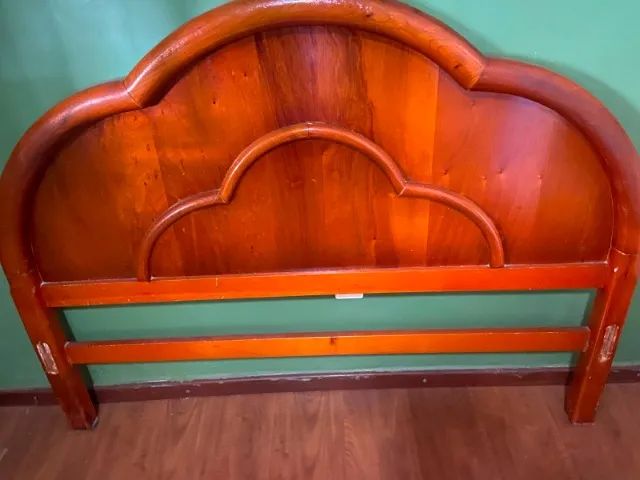 Cama casal de madeira Mogno (com colchão de brinde) - Foto 5
