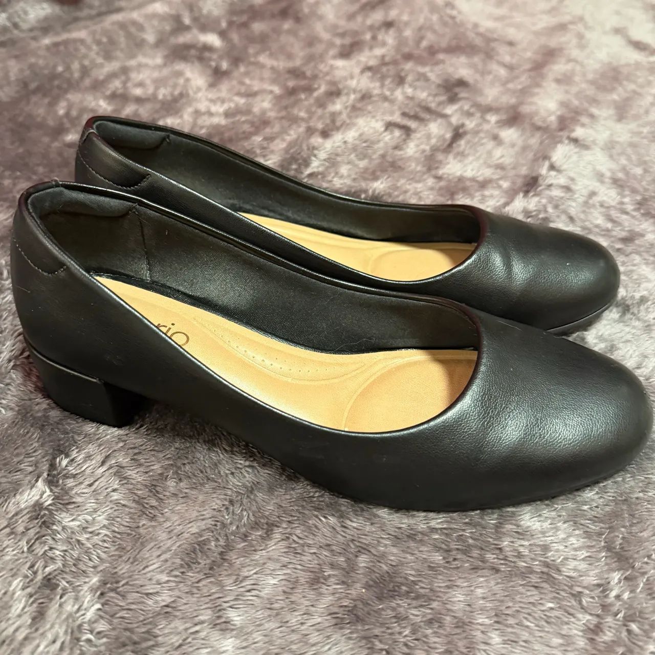 Sapato Preto Salto Bloco Baixo 36