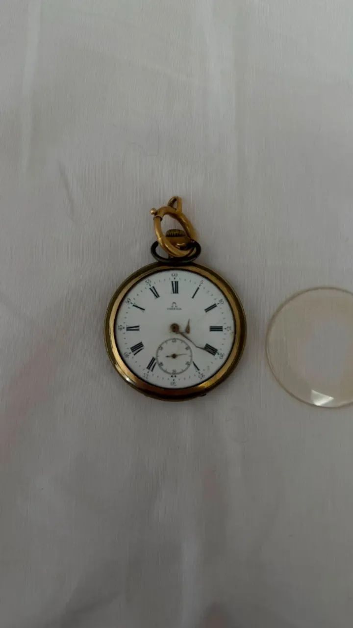 Relógio de bolso Omega, com caixa Elgin Giant 14K gold-filled - Foto 3