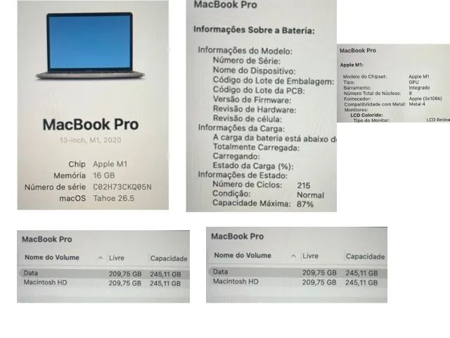 Macbook Pro 13 A2338 Chip M1 16gb Ram 256gb Ssd cod 511 - Foto 2