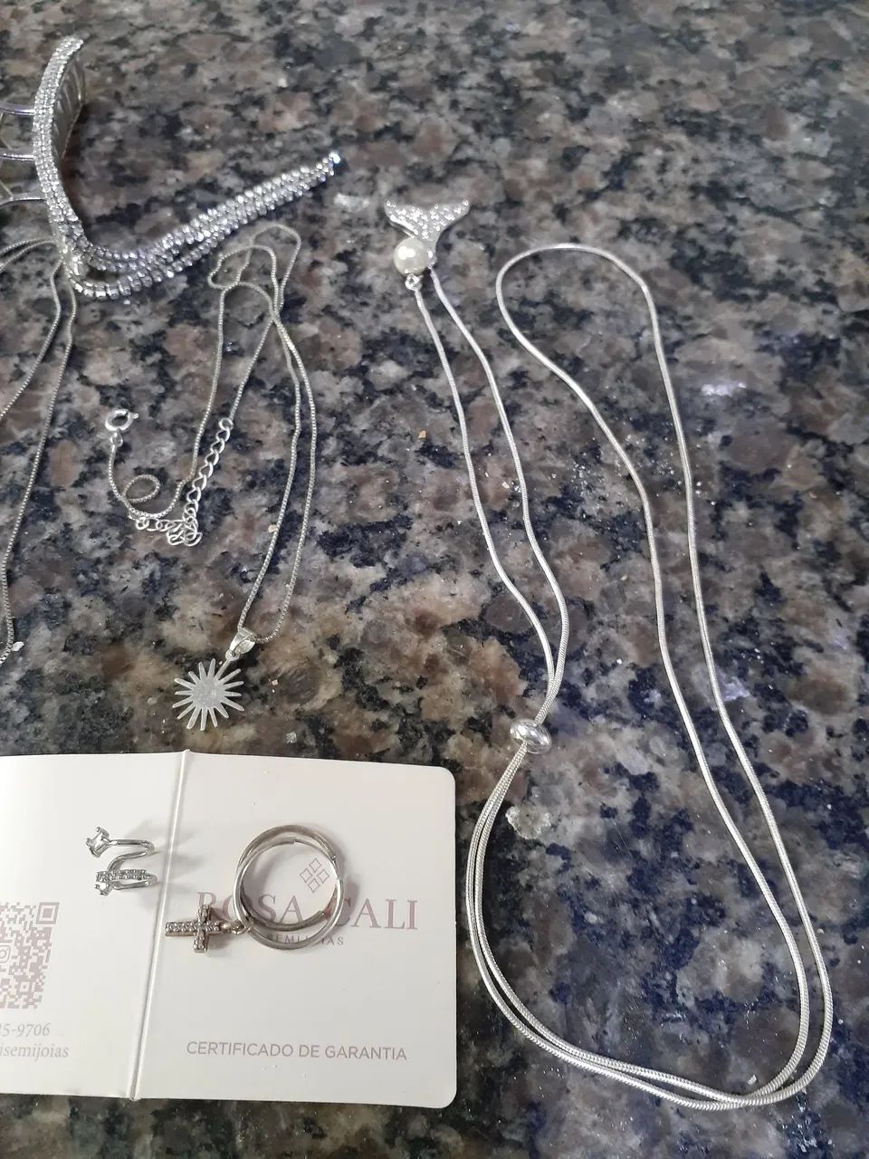Kit acessórios em prata e foleado a prata - Foto 2